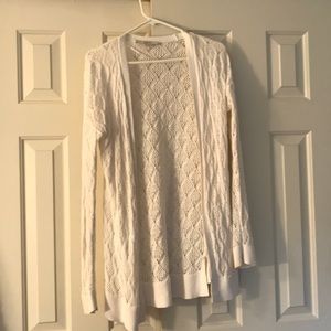 LOFT cream knit cardigan